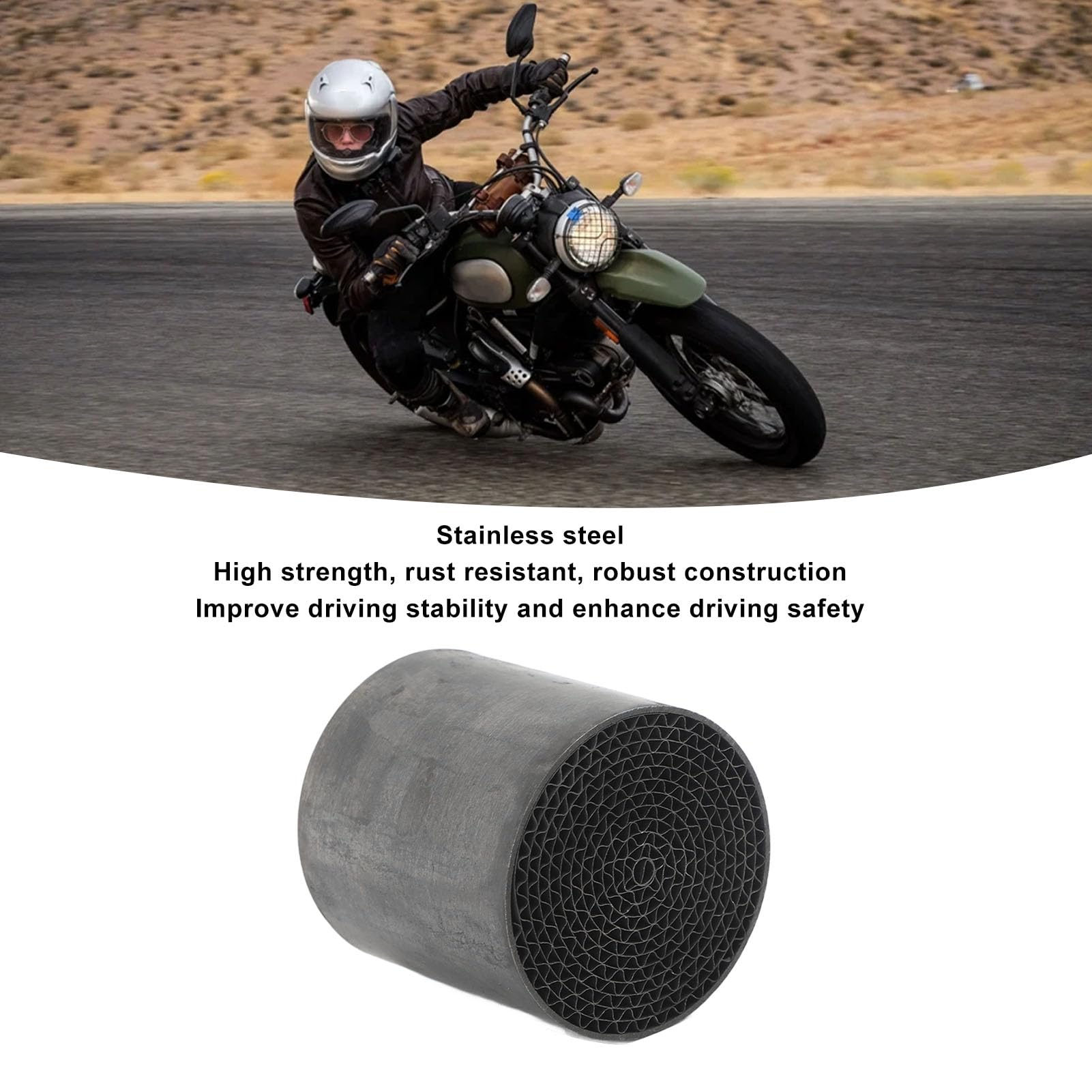 Katalizator Rury Wydechowej Motocykla, Przedni Tłumik Wydechowy Ze Stali Nierdzewnej Uniwersalny Do Motocykla(48 * 50mm)