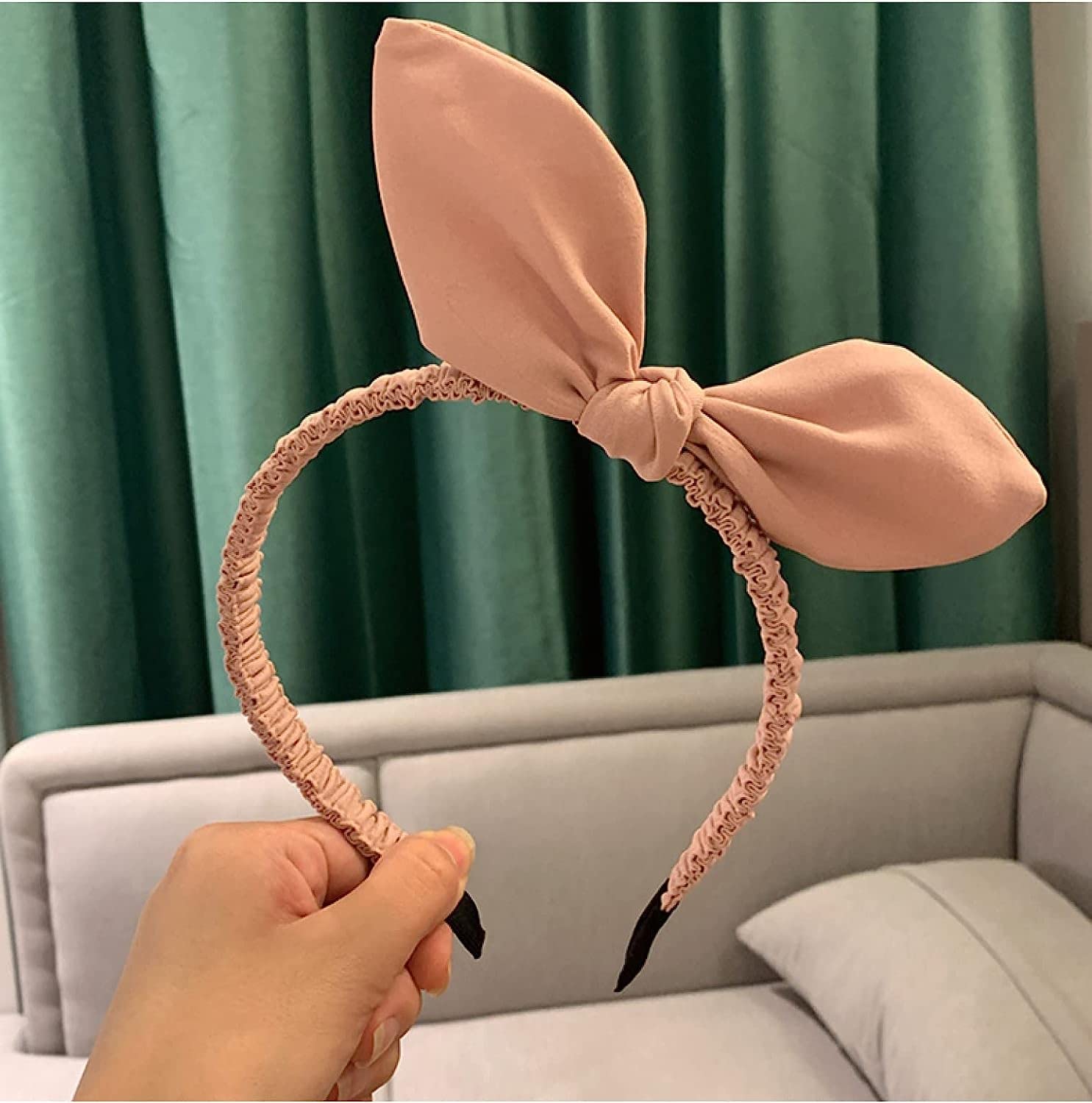 Diademas para mujer,cintas para el pelo, Diadema con lazo Xiaoxiangfeng for niña dulce y versátil borde fino antideslizante red de horquilla roja nueva diadema de color sólido, gris ( Color : Roze )