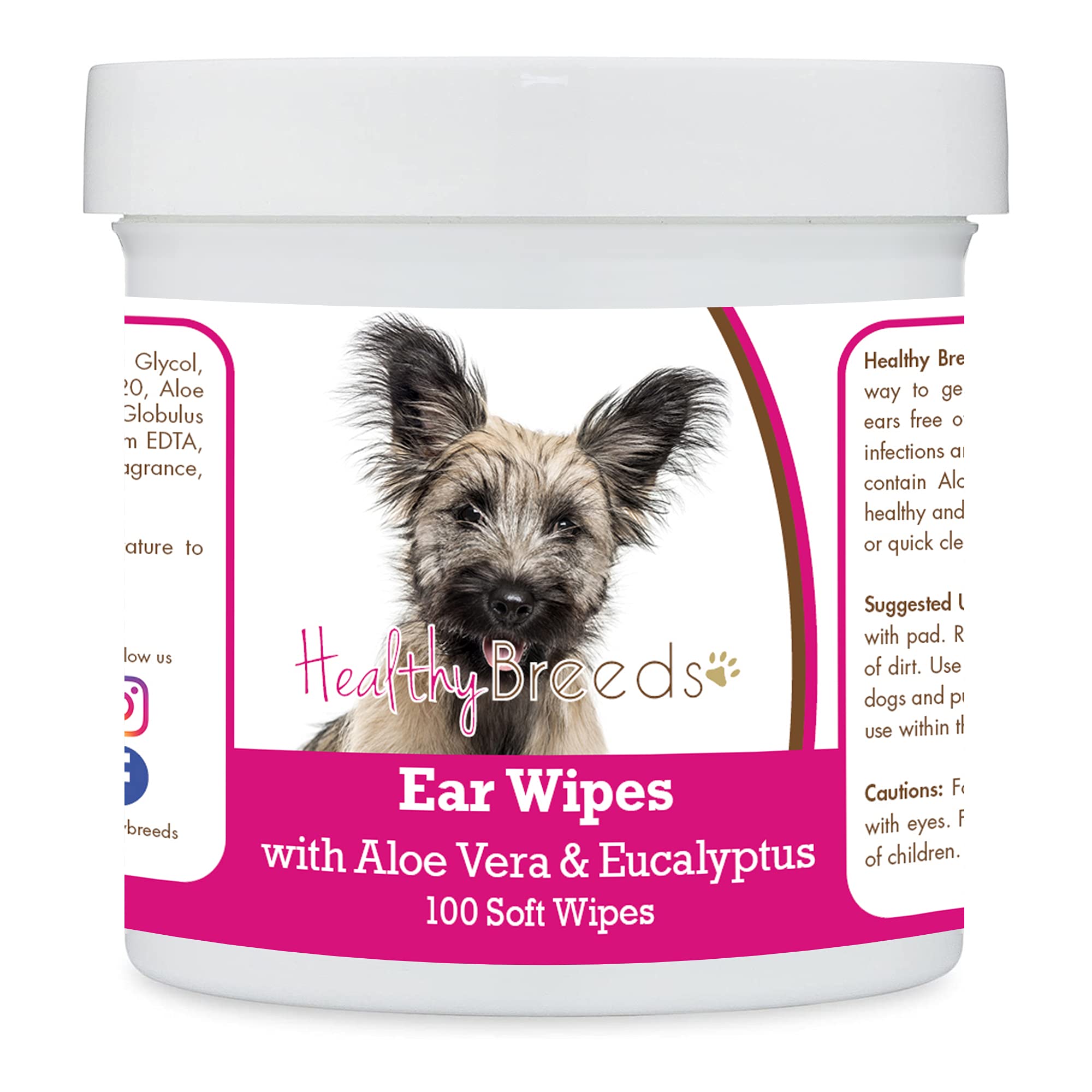 Healthy Breeds Skye Terrier Ear Cleaning Wipes with Aloe &amp; Eucalyptus for Dogs 100 Count