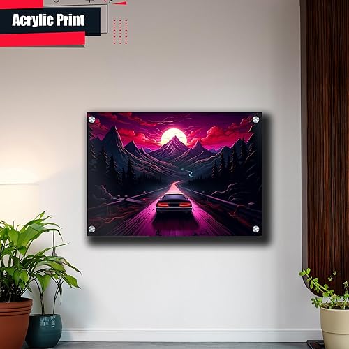 Miniatura 4 de Unique Synthwave Style Retro Art, 80s style art, framed poster print, guest room art, cool living room art, Large Wall Art, Wall Art