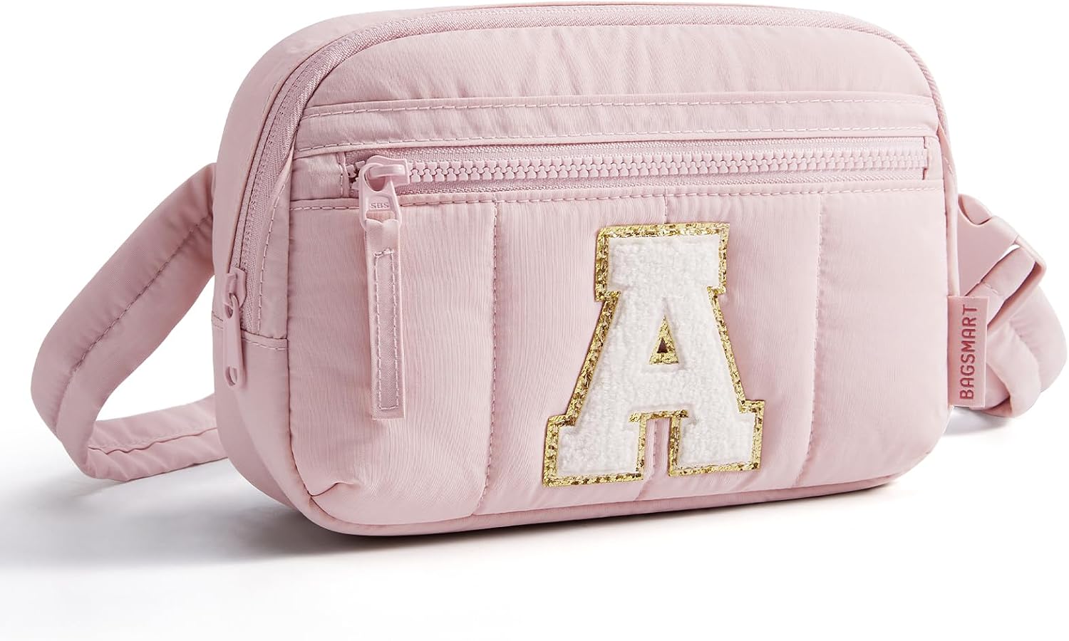 BAGSMART Fanny Pack for Girls, Puffy Initial Belt Bag Cute Letter Fanny Pack for Women, Fashion Waist Packs for Traveling E