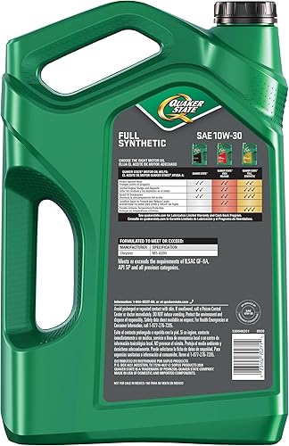 Miniatura 2 de Quaker State Aceite de motor completamente sintético 10W-30, 5 cuartos de galón (paquete de 3)