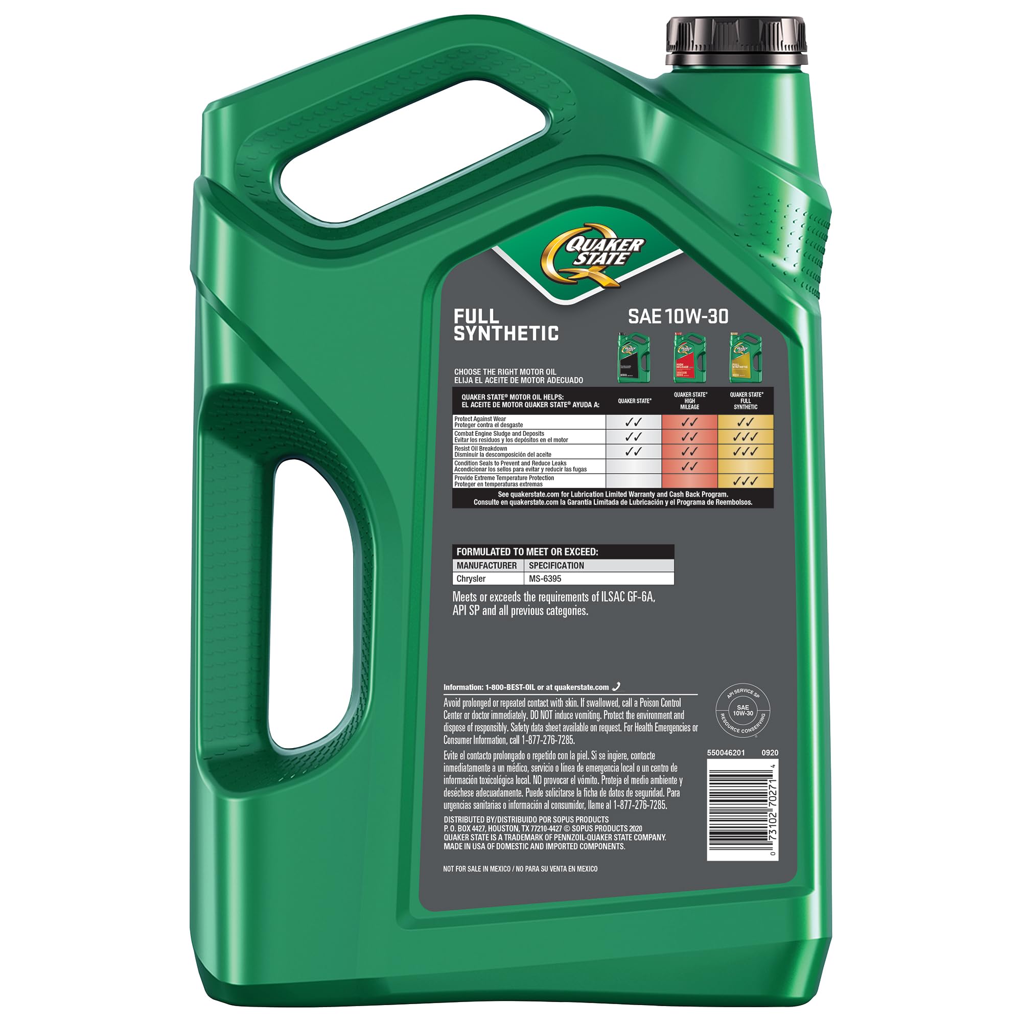Amazon | Quaker State 完全合成 10W-30 モーターオイル 5クォート (3