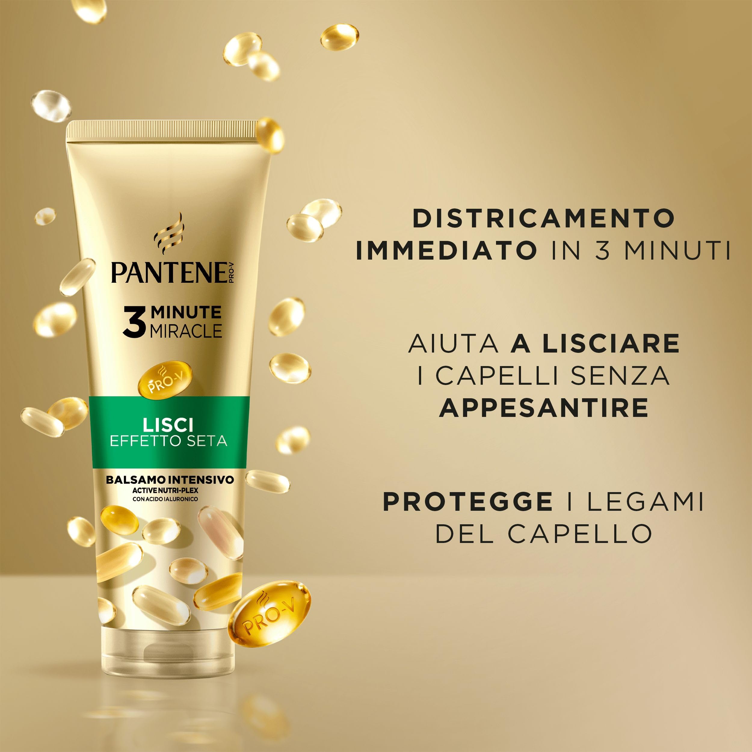Pantene Shampoo Miracles Lisci Effetto Seta Per Capelli Crespi, 250ml+ Balsamo 200ml+ Maschera 300ml