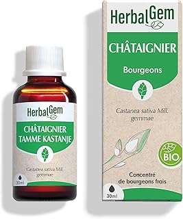 HERBALGEM - Châtaignier Bio - Complément Alimentaire - Extrait De Bourgeon Frais - Antioxidant, Peau et Intestins