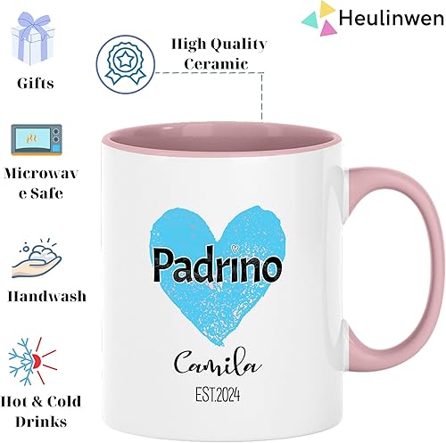 Miniatura 3 de Padrinos De Bautizo Propuesta Set 2 Tazas Café 11Oz, Quieres Ser Mis Padrinos De Bautizo, Quieres Ser Mi Madrina est 2024, Recuerdos De Bautizo Para