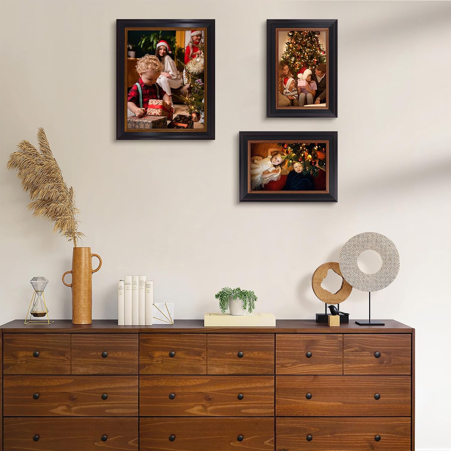 Golden State Art 8.5x11 Black with Gold & Burgundy Photo Frame Real Glass