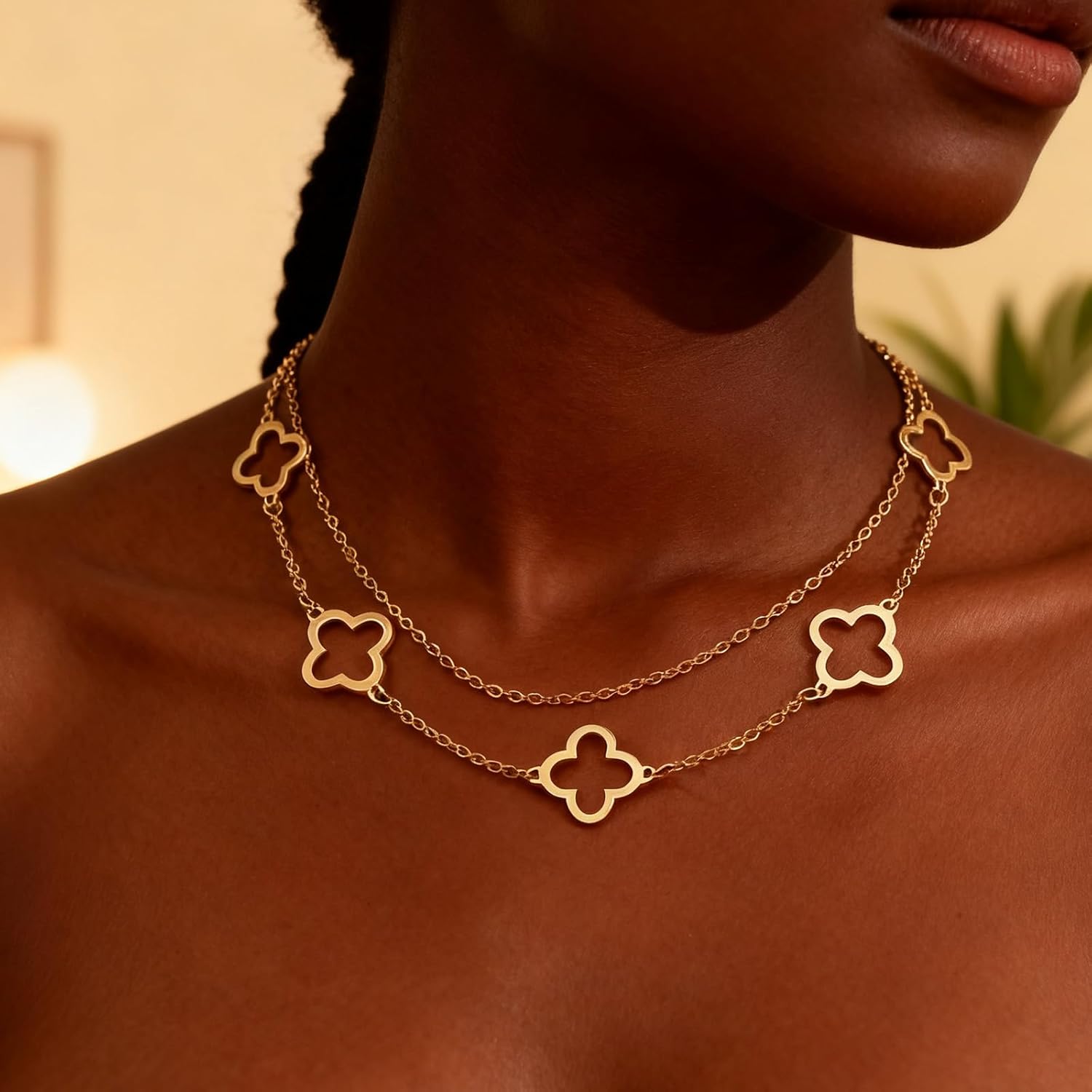 Gold Charm Necklace For Women Star Pearl Charms Pendant Neckalces Dainty 14K Gold Plated Summer Beach Ocean Jewelry Gifts - Image 3