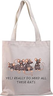 Rat Tote Bag For Rat Keeper Lover Gift Cute Rat Mom Gift Yes I Really Do Need All These Rats Canvas Handbag