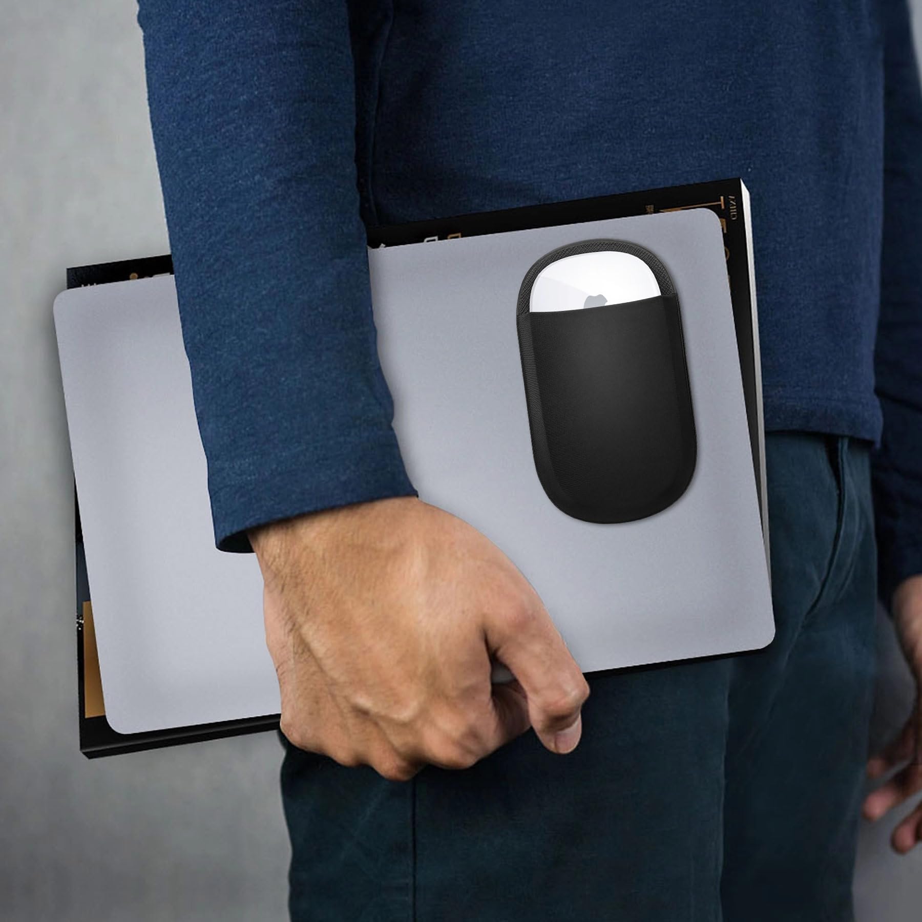 Lacdo Étui à Souris Autocollant Universel pour Magic Mouse 1 2, Noir