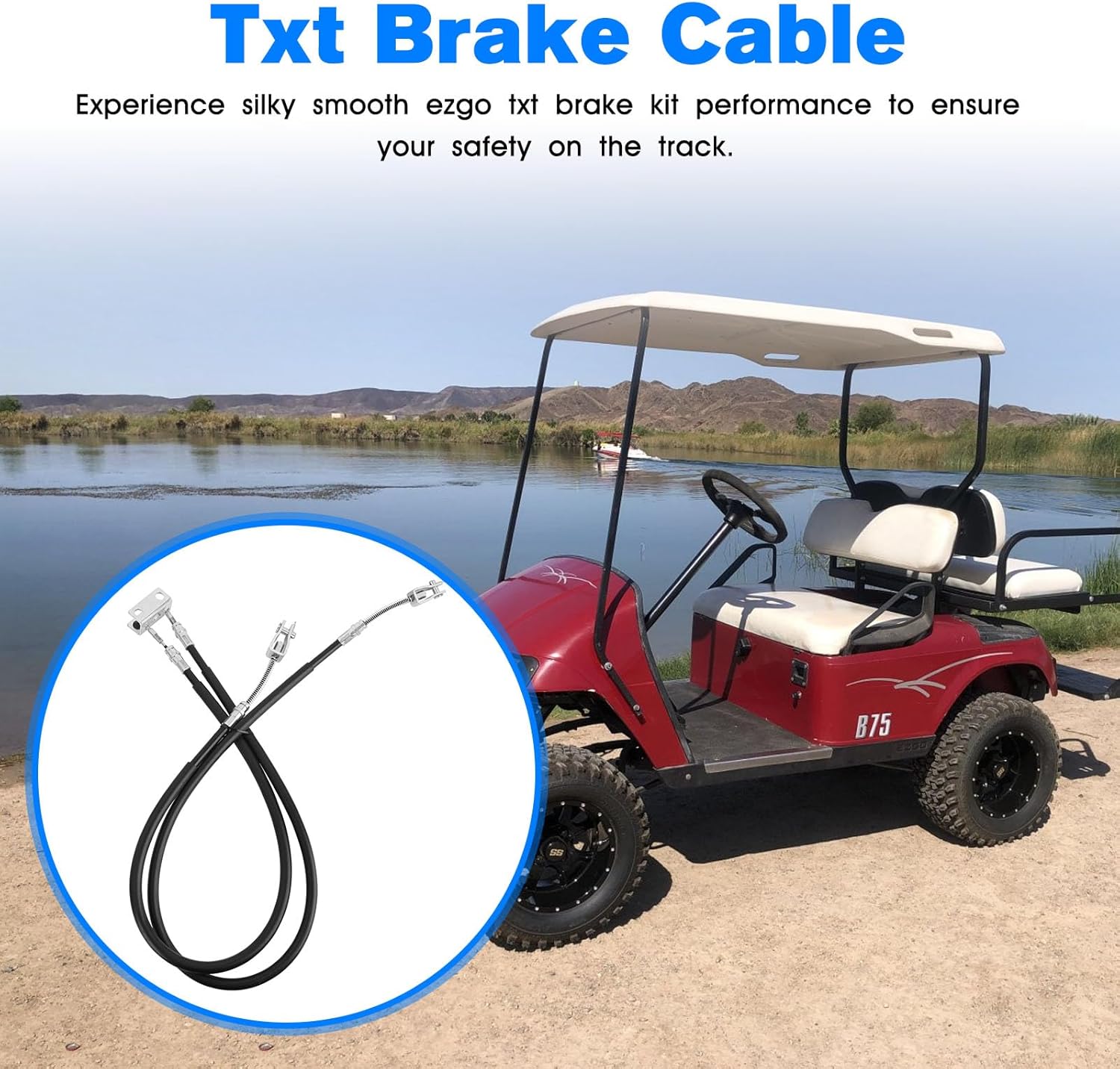 EZGO Golf Cart Brake Cable for 1994-2008 EZGO Medalist Brake Cable & EZGO TXT Brake Cable Set 70716-G03 70273-G03 70969-G03