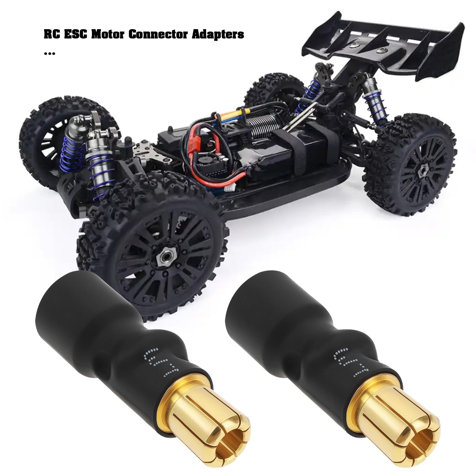The Lord of the Tools 3PCS RC Remote Control Car Adapter 6.5mm Male to 8mm Female Bullet ESC Motor Connector Adapter 29x9.7mm for RC ESC Motor - Image 2