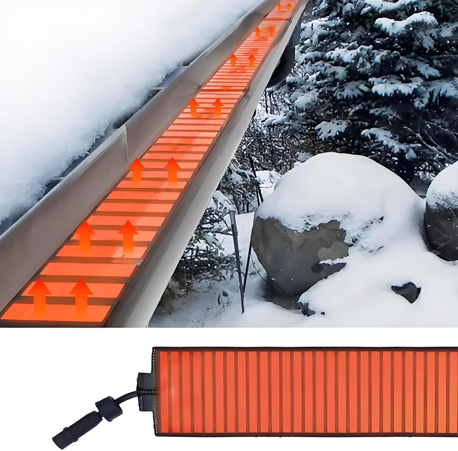 Industrial Roof Snow Melting Mat - Heated Gutter Heater, 5.9ft De-Icing Mat, Prevent Ice Dams, Rapid Heat for Roofs & Corridors, Efficient Snow Removal Solution