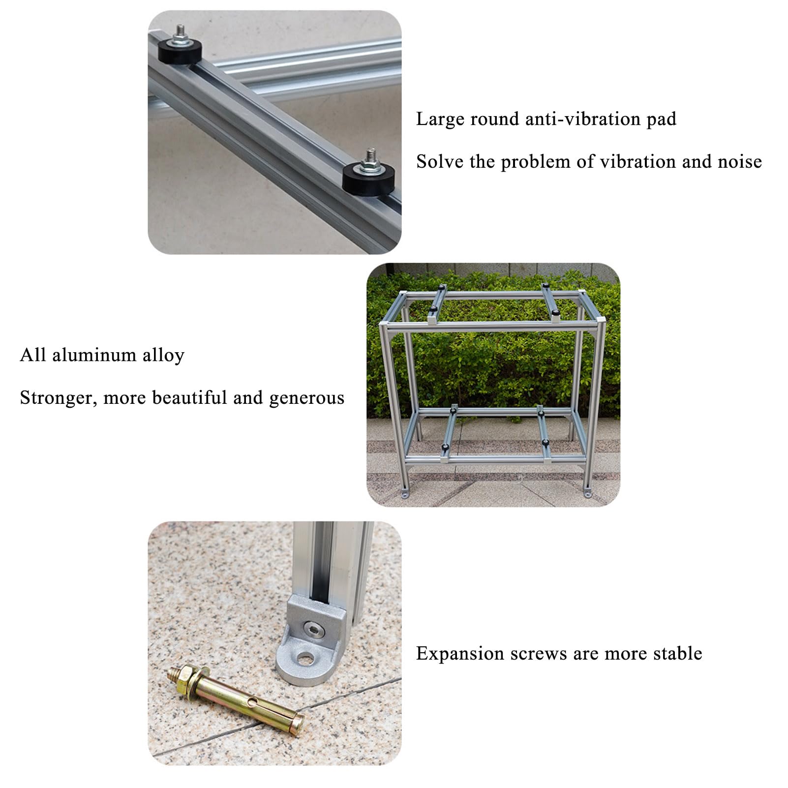 Soporte de Aire Acondicionado Soporte de Suelo de Doble Capa,Soporte de Tierra de Soporte de Condensador de Alta Resistencia para Mini acondicionador,Base de Bomba de Calor con absorción de Impactos