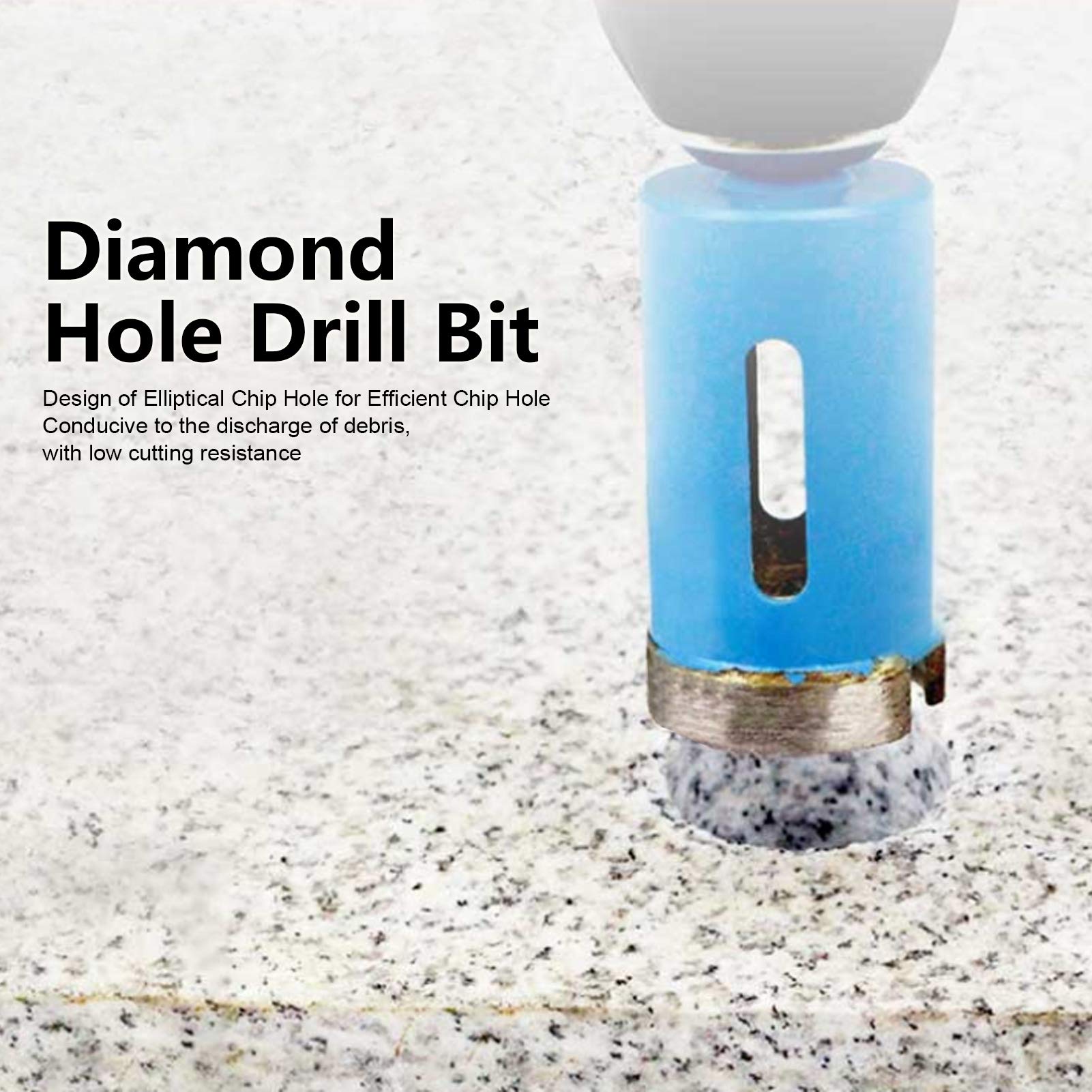 Wakects Diamentowe Wiertło Otworowe, Spiekane Wiertło Diamentowe 20 Mm 3 szt. do Granitu, Marmuru, Betonu, Ceramiki, Eliptyczny Otwór na Wióry, Ostra Głowica Tnąca, dla Użytkowników Wiertarek