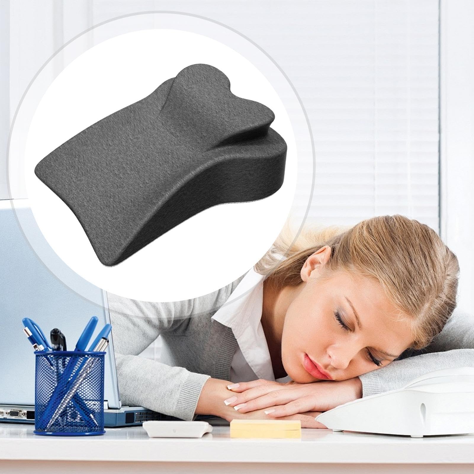 Cuscino da scrivania per pisolini – Cuscino da viaggio con supporto ergonomico | Cuscino traspirante con base antiscivolo, per ufficio, camera da , studenti, aereo, campeggio | ergonomico | Cuscino traspirante con base antiscivolo, per ufficio, camera da