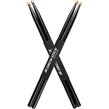 2 Pairs 5A Drum Sticks Hickory Wood Water Drop Tip for Clear Articulation & Tone Heat-Activated Grip Coating Well-Balanced Weight for All Skill Levels