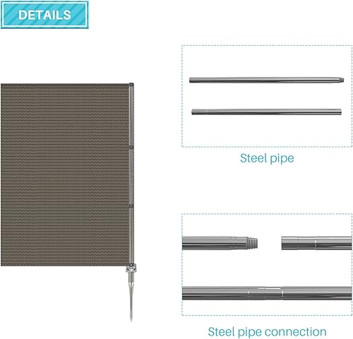 Miniatura 5 de Coarbor Panel de cercado de privacidad extraíble para exteriores, para piscinas, perros, patio trasero, valla de pollo con postes de pinchos,