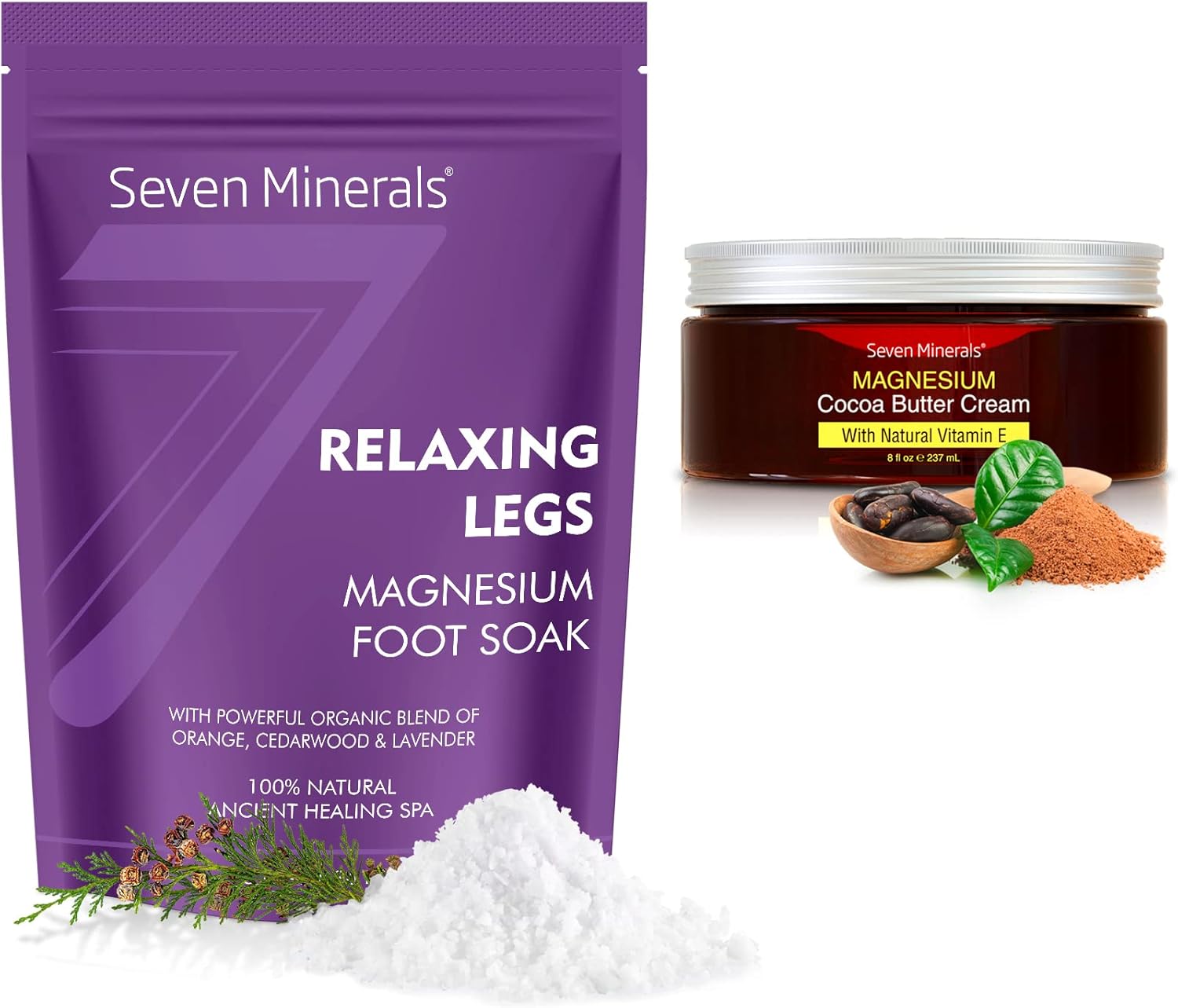 Seven Minerals Relaxing Leg Magnesium Flakes & Natural Cream