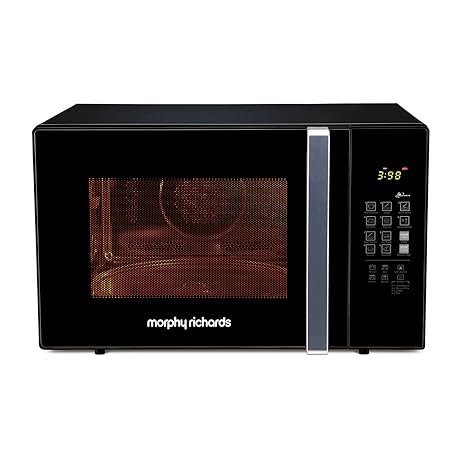 Morphy Richards 30 MCGR Deluxe 30L Convection Microwave Oven with Motorised Rotisserie, 200 Autocook Menus and Child Lock Feature, Black