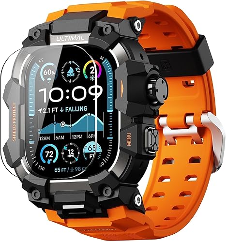 Miniatura 9 de ULTIMAL - Funda resistente con correa para Apple Watch 49mm, compatible con Apple Watch Ultra 3/2/1, cubierta protectora a prueba de golpes de grado