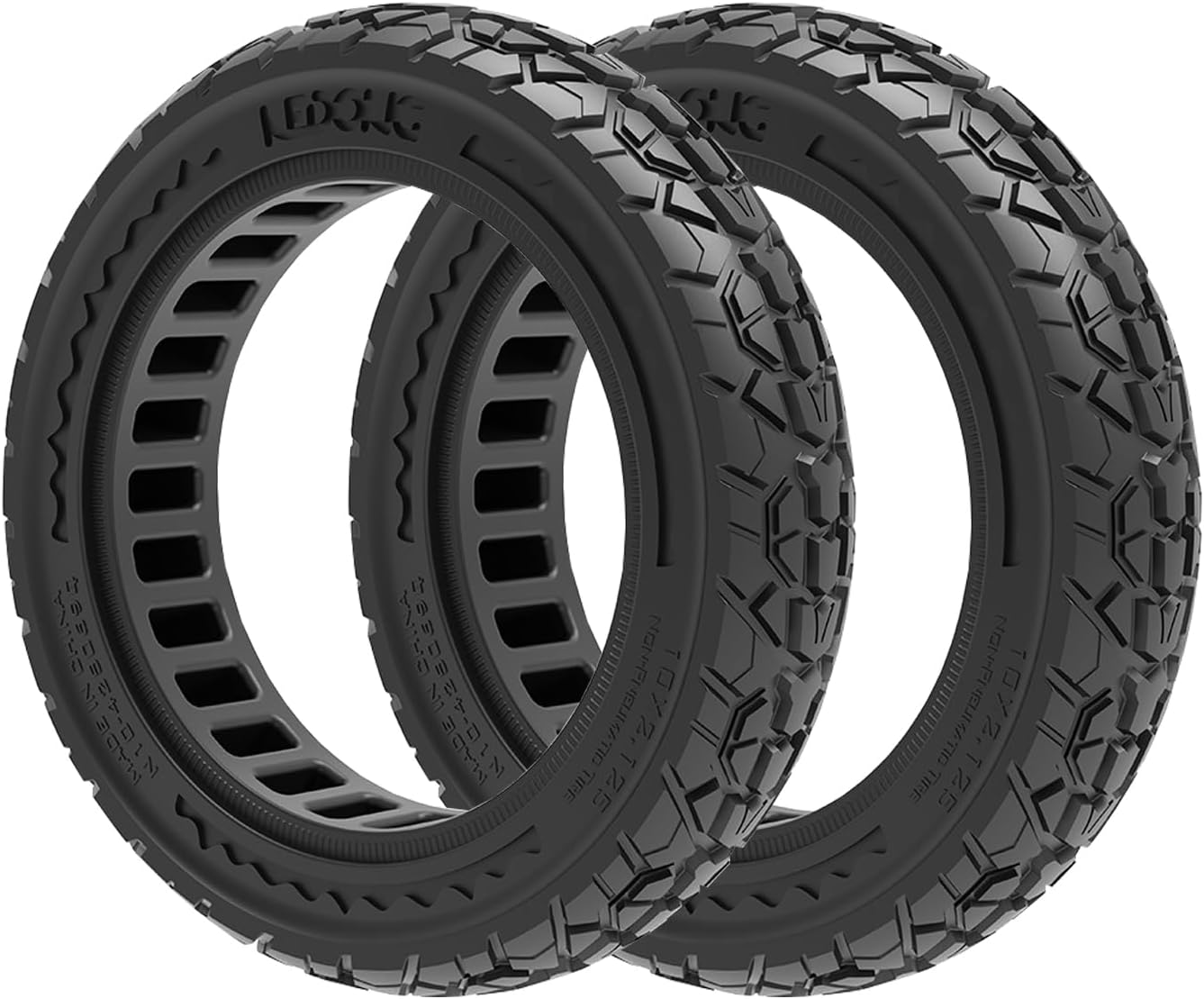 10x2.125 Solid Tire Electric Scooter Tubeless Tyre Solid Rubber Tires for Ninebot F20 F25 F30 F40 Off-road Scooter Tires (2)