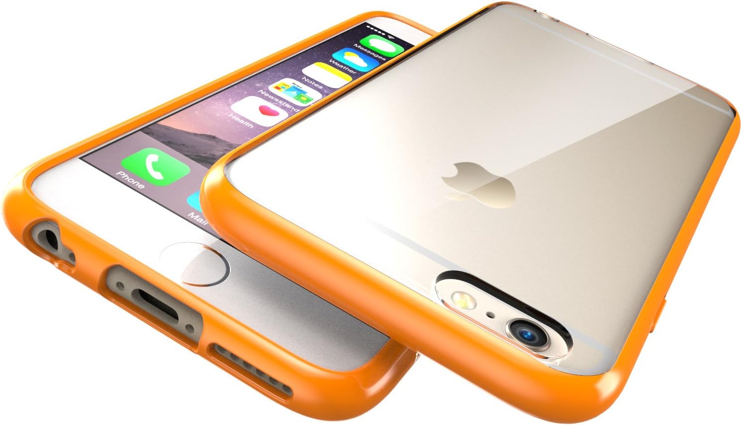 i-Blason Halo Series Case Designed for iPhone 6s Plus, [Scratch Resistant] Clear Fit iPhone 6 Plus Case 5.5 Inch Hybrid Bumper Cover (Clear/Orange)