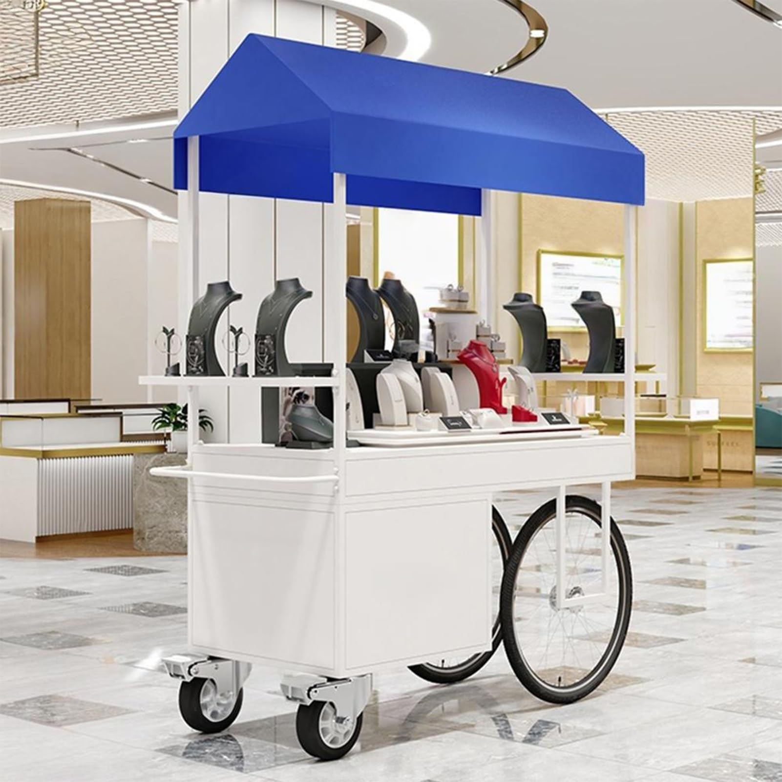 Banco di mostra portatile della stalla del mercato, carretto del fornitore del metallo per gli eventi all'aperto e le vendite dello street food
