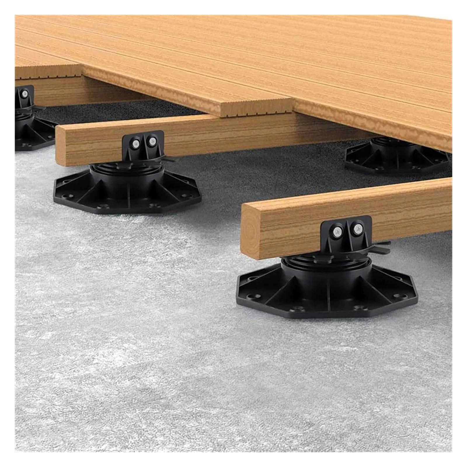 Terrassenständer, Black Adjustable Decking Support Pedestal 18 Pcs
