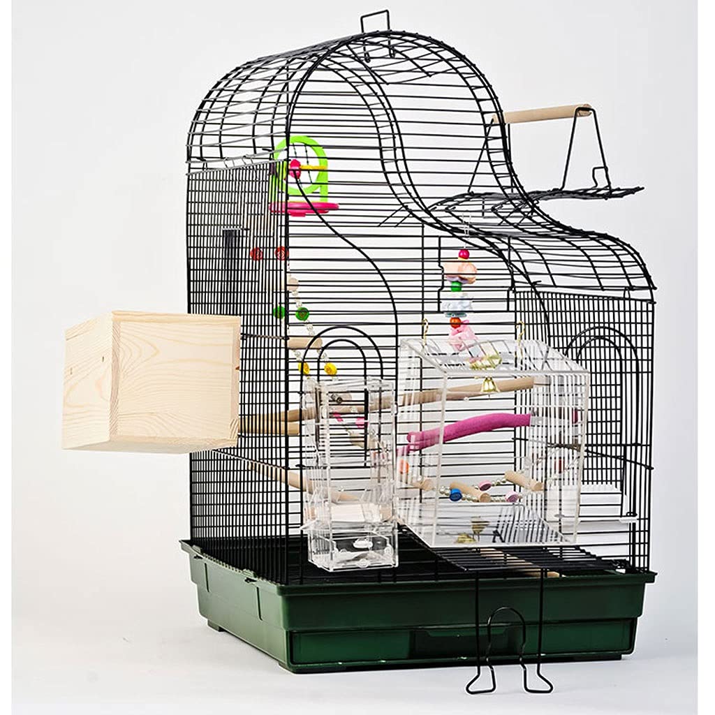Gabbia per Uccelli e Pappagalli Fashion Grande Metal Parrot Cage Allevamento Cage Monk Xuanfeng Tigre Skin Large Bird Cage Parrocchetto Cage Toy Shelf per Canarini, Cocorite e Uccelli Esotici