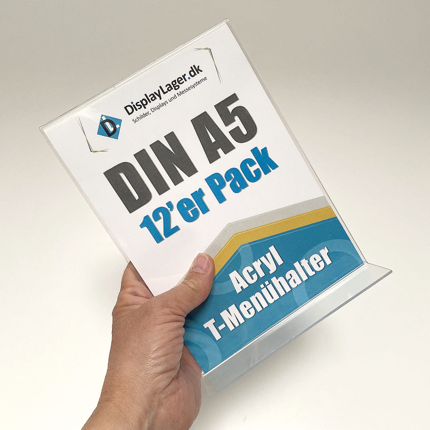 DisplayLager - 12'er Sparpack, Gerader Tischaufsteller/Thekenaufsteller aus Transparentes Acryl (A5)