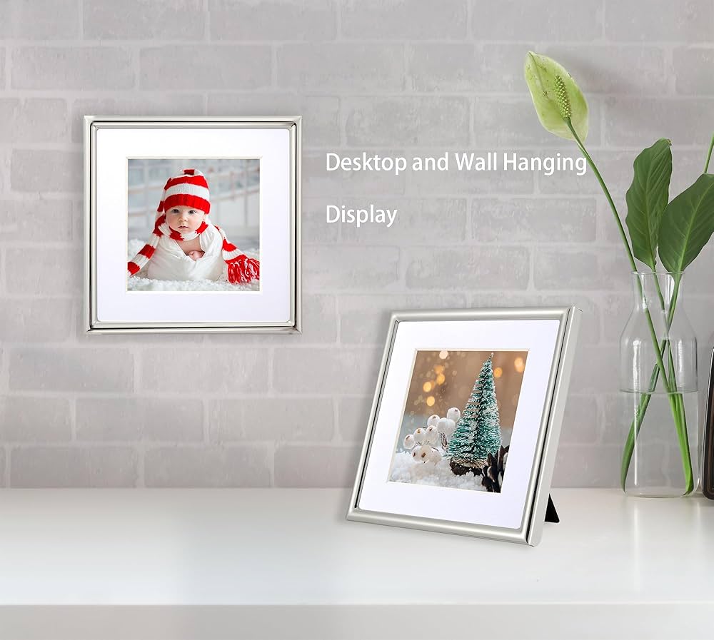 4℃フォトフレーム(SILVER) Amazon.com - YiPinYin 4x4'' Sqaure Simply Silver Metal