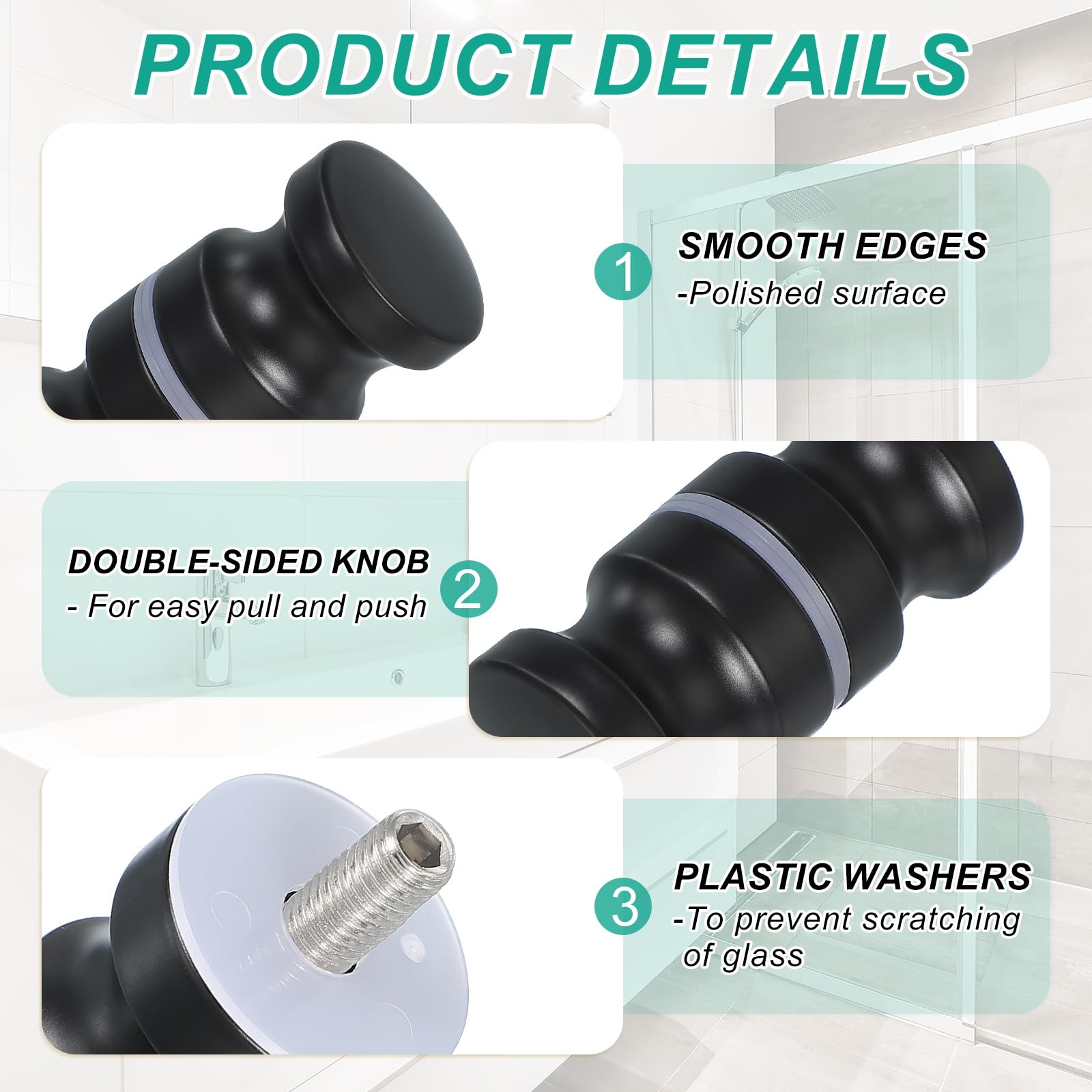 PATIKIL Glass Shower Door Handle - Image 3