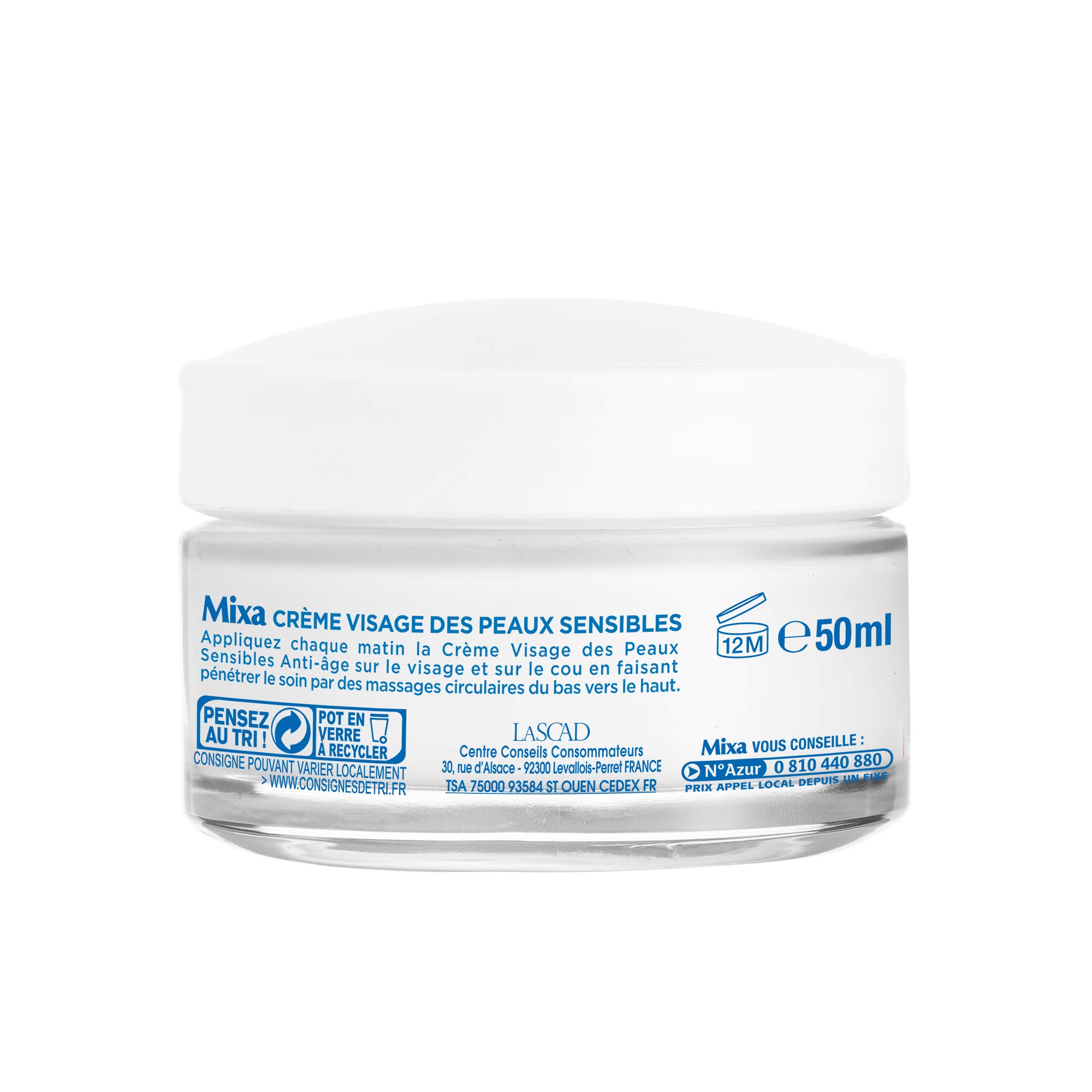 Mixa Bio - Crema viso per pelli sensibili anti-età, 50 ml, lotto di 2