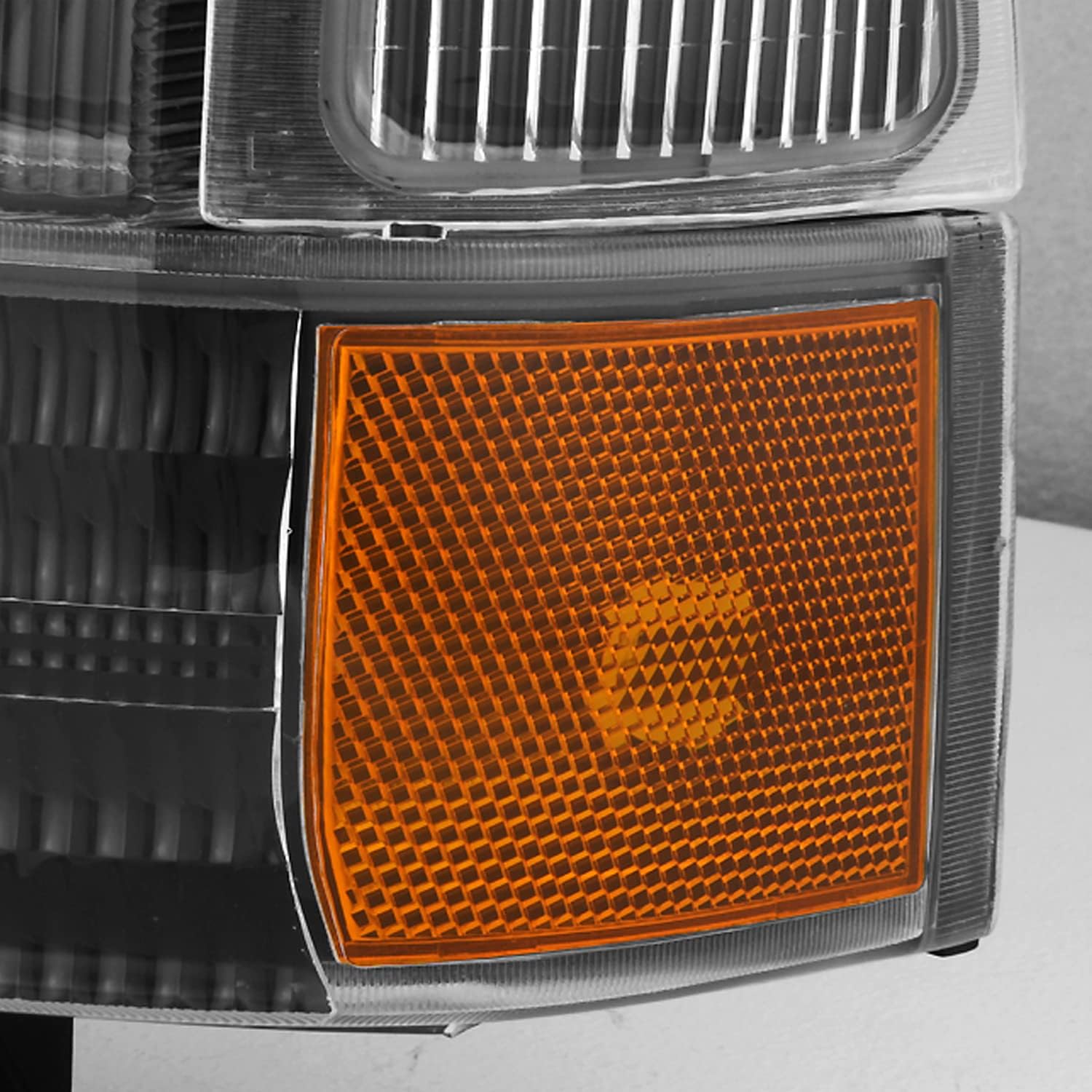 AKKON - Headlight For 99-04 Ford Excursion F250 F350 F450 F550 Superduty [OE Style] Black Housing Pair