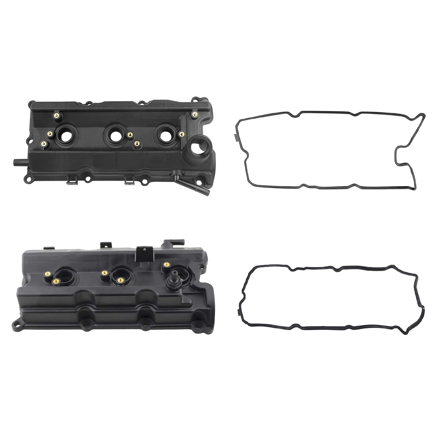 BOXI Left Side & Right Side Engine Valve Cover w/Gaskets Fits for Nissan 350Z 2003-2006 | for Infiniti FX35 G35 M35 2003 2004 2005 2006 2007 2008 | VQ35DE 3.5L V6 Engine | OE# 13264-AM600 13264-AM610