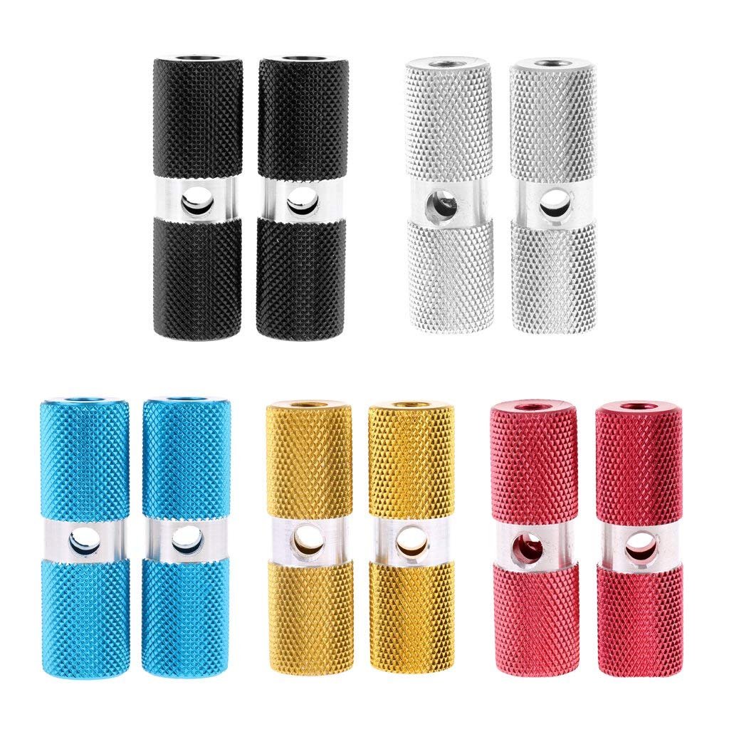 Inzopo Multi-Functional Aluminum Alloy Cycling MTB BMX Front Axle Foot Pegs Cylinder Black comme décrit
