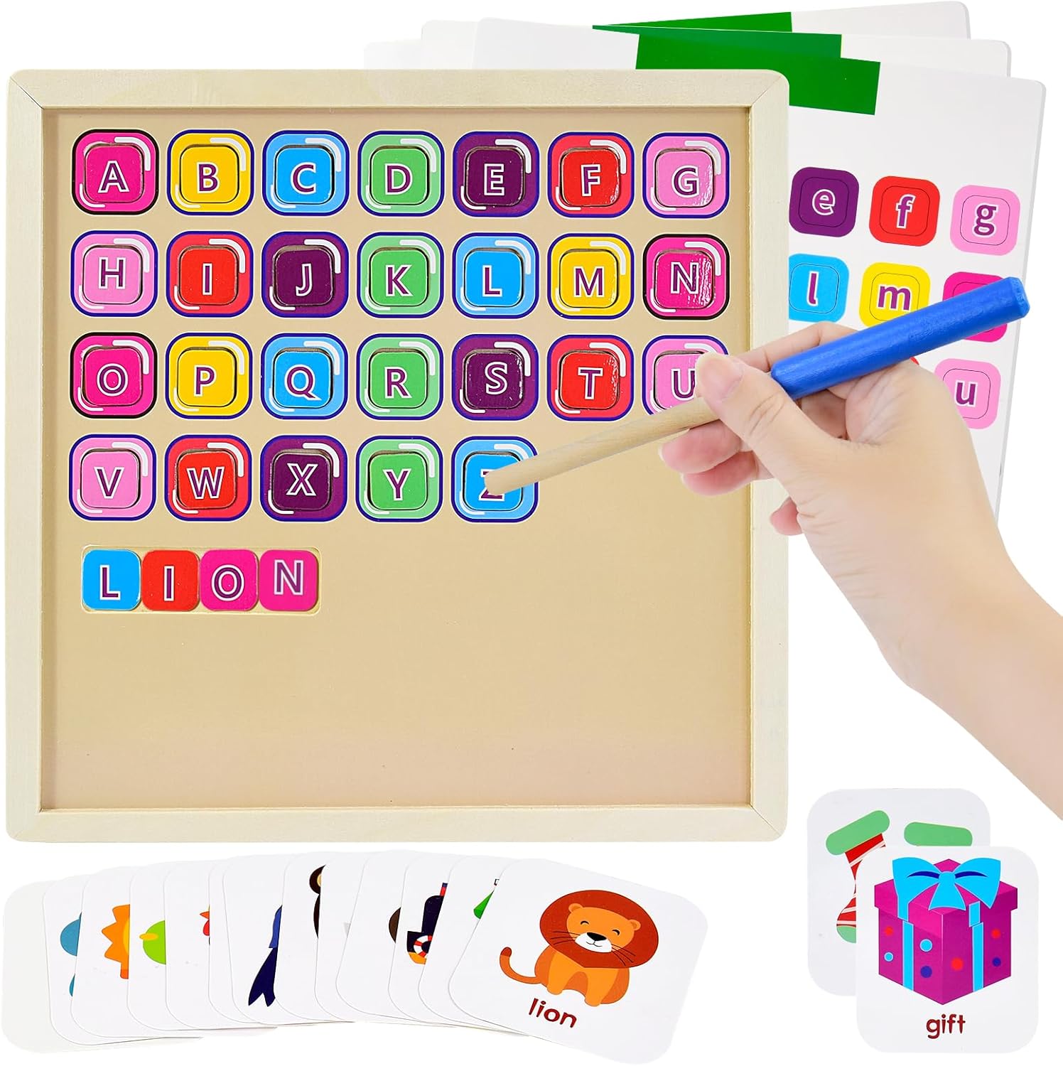 Wooden Alphabet Spelling Games Learning Matching ABC Letters
