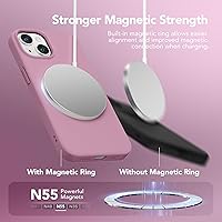 Vista 3 de GONEZ Funda magnética para iPhone 14, compatible con Magsafe, con protector de pantalla + protector de cámara, forro de microfibra antiarañazos