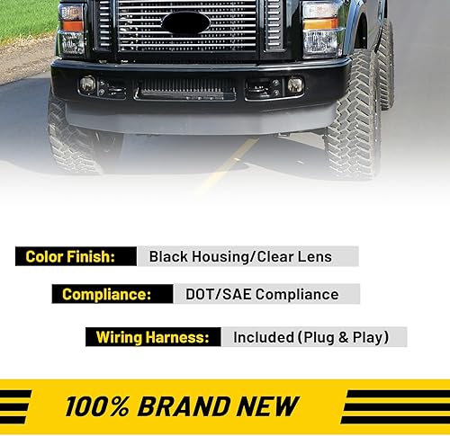 Miniatura 3 de Luces antiniebla para Ford F-250 F-350 F-450 F-550 F-550 F250 F250 F350 F450 F550 Super Duty Lámparas antiniebla con bombillas H10 12V 42W incluye