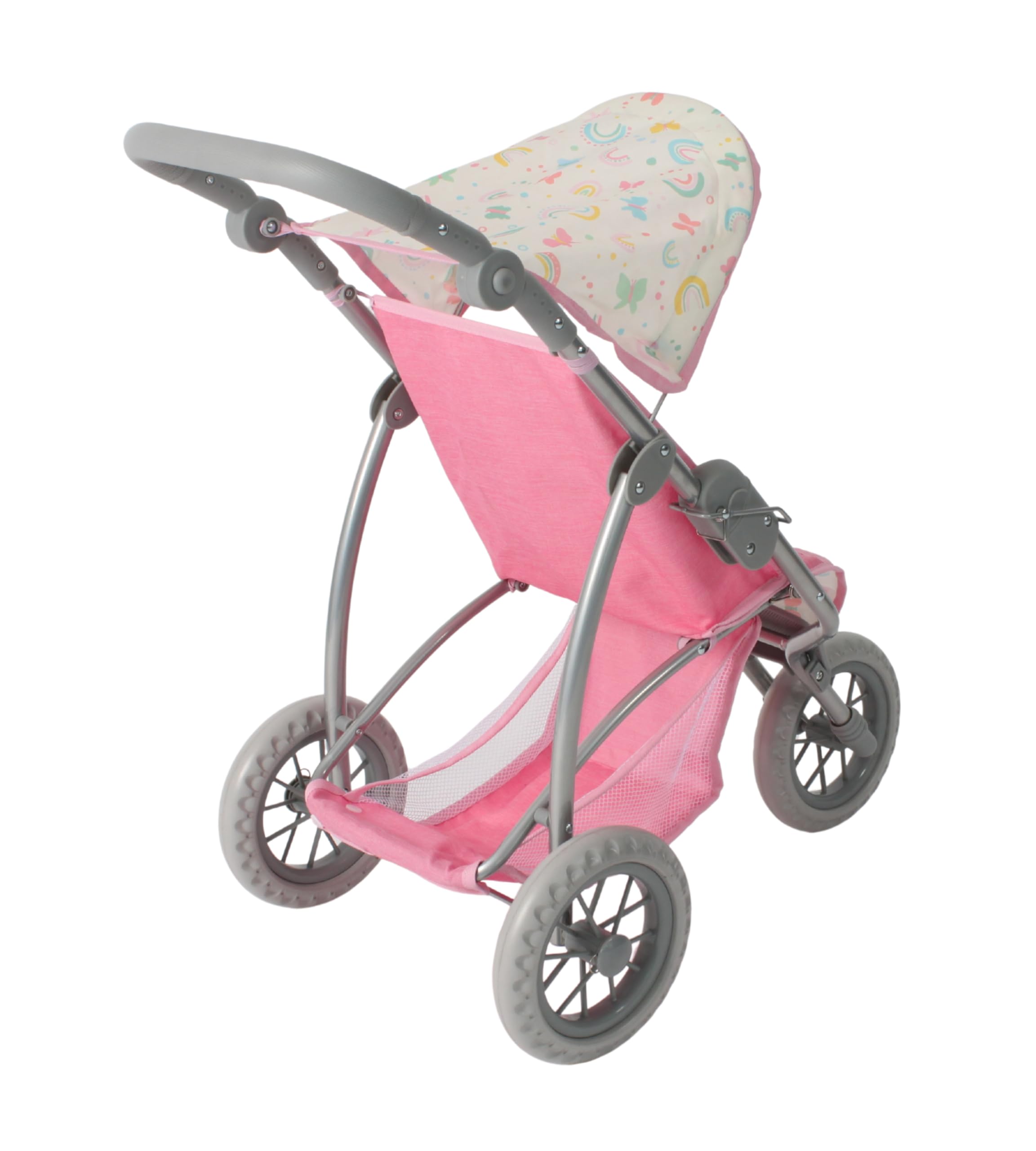 Bayer Chic 2000 - Cochecito de muñecas Leon, Jogging Buggy para niños de 4 a 8 años, Mariposas, Color Rosa