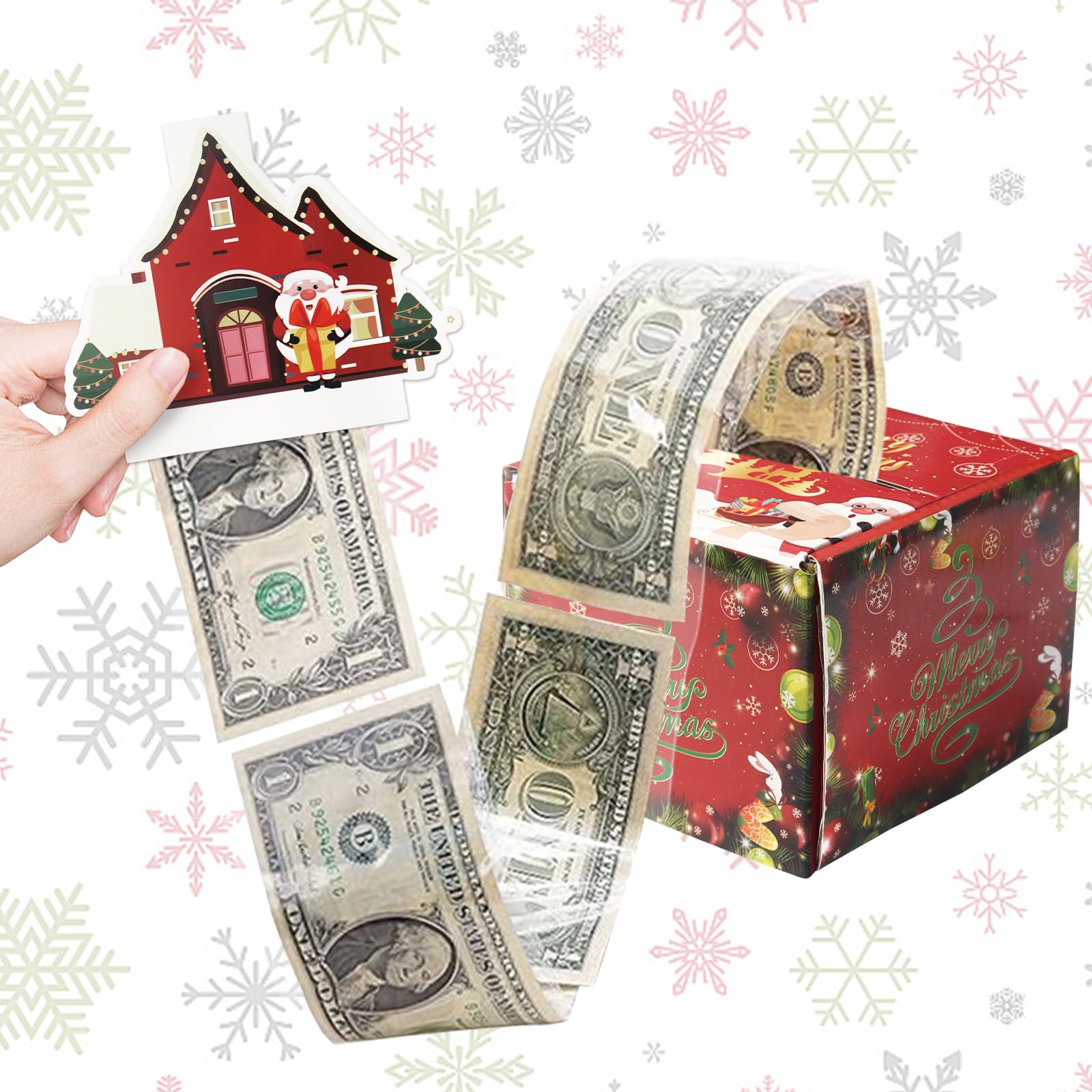 ALIBBON Merry Christmas Money Box for Cash Gift Pull, Money Gift Boxes for Cash, Money Holder for Cash Gift, Money Pull Box for Cash Gift, Money Gift