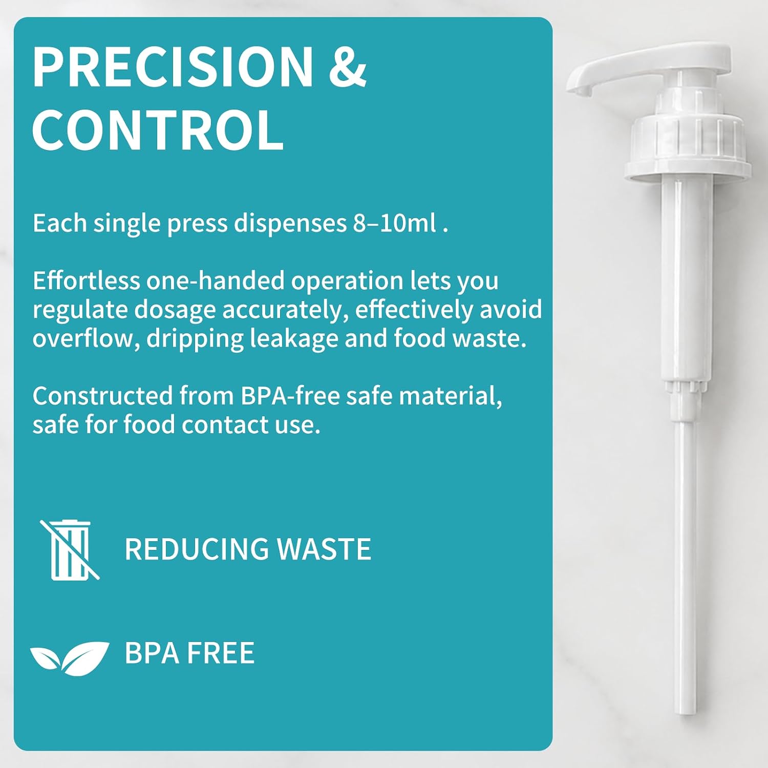 Dispenser Pump Compatible with Listerine 1L & 1.5L Mouthwash Bottles, Thread Hand Press Oral Rinse Pump Dispenser, Cuttable Dip Tube, BPA‑Free Replacement Pump Head Only image 4