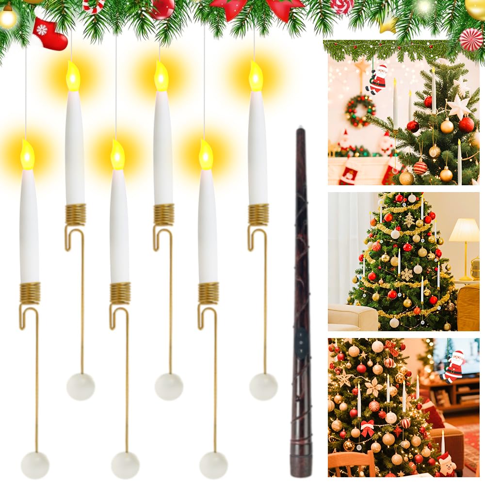 Nexoria Candele a LED per albero di Natale, 6 pezzi, candele