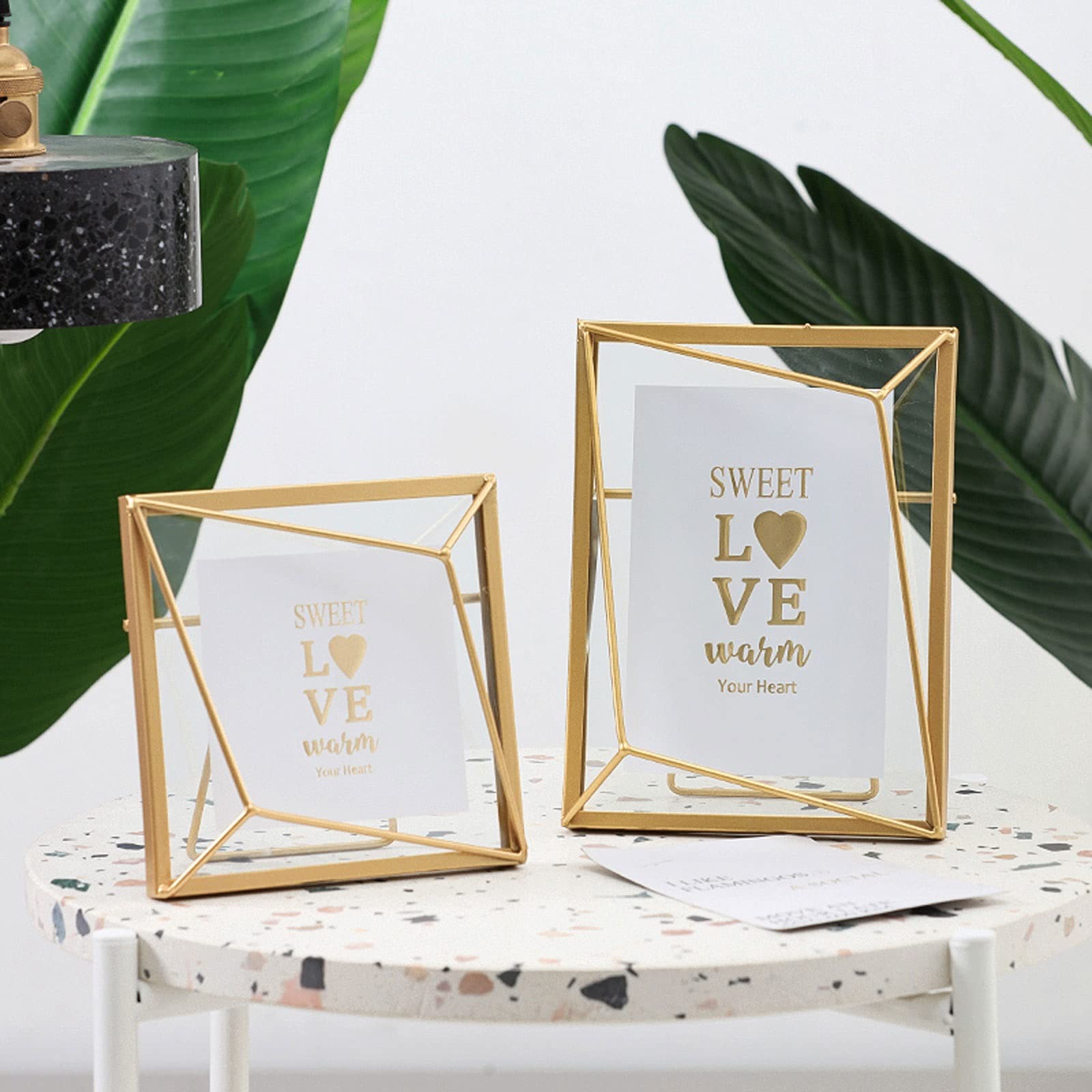 Marcos de Fotos Creative Light Luxury Metal Glass Photo Frame Set Body Photo Frame Pantalla Imágenes SIN Mat para Pantalla DE TABLATOP, Oro Marco Fotos (Size : 8 * 10)