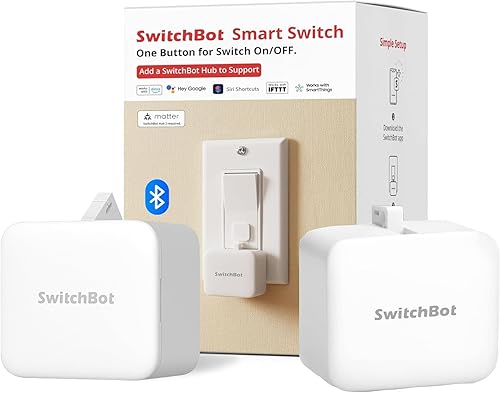 Switchbot Empujador de botón de interruptor inteligente (Bluetooth): Fingerbot para interruptor basculante/botones unidireccionales, control de