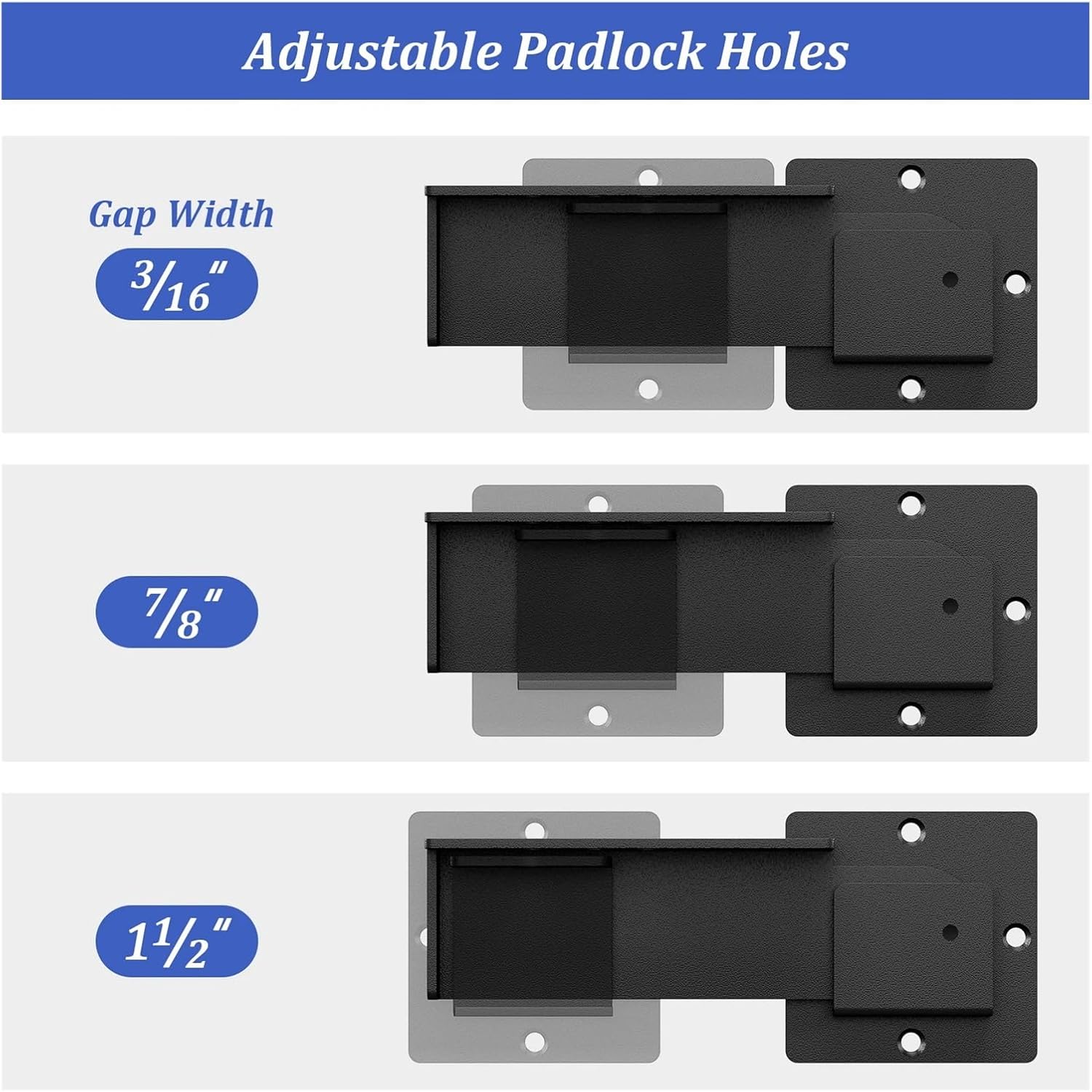 1 Pack Flip Fence Gate Latch with Padlock Hole, Heavy Duty Metal Farm Flip Fence Gate Latch Matte Black for Outdoor Gate