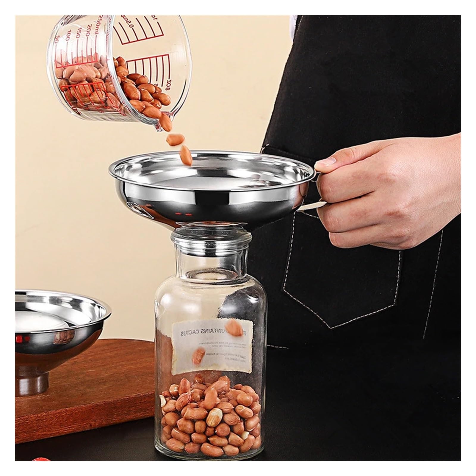 Imbuto for Conserve a Bocca Larga in Acciaio Inossidabile 304, Grande Strumento da Cucina Multifunzionale for condimenti for Olio e Vino for Insalata(S)