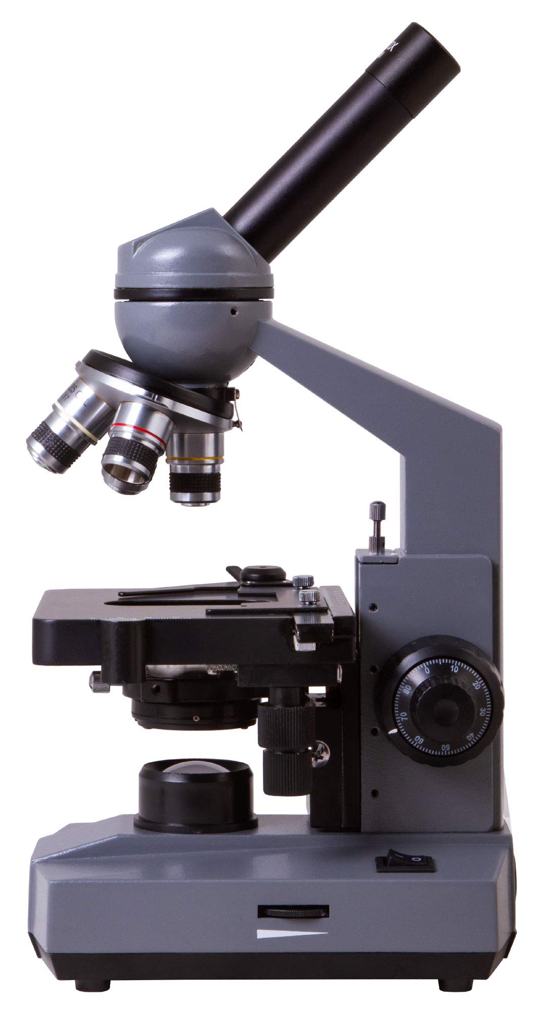 Microscopio Monocular Biológico Levenhuk 320 Plus 40-1600x con Óptica Acromática de Gran Angular, Iluminación por LED y Filtros