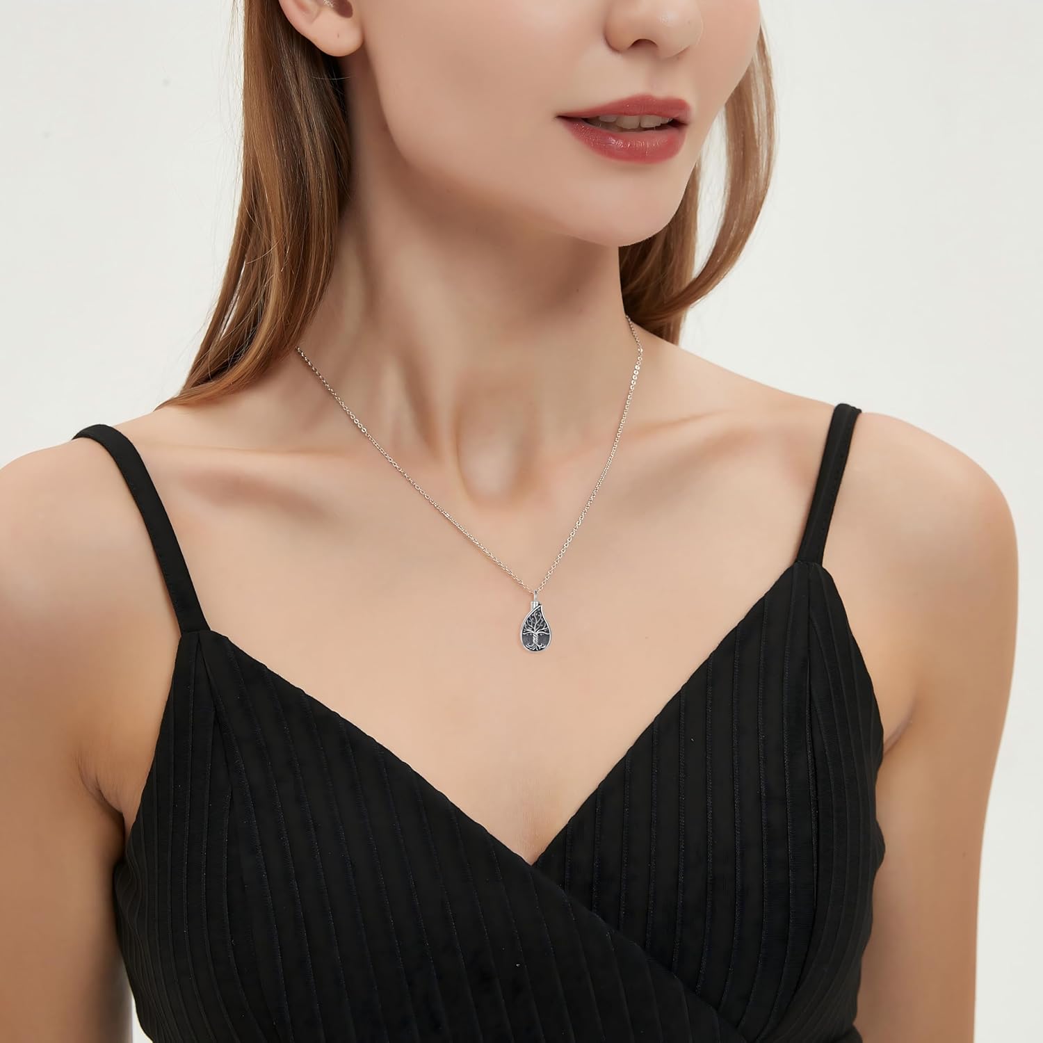 VERECICLYS925 Sterling Silver Ashes Cremation Pendant Necklace Urn for Ashes Sterling Silver Jewelry for Women V6 - Image 5